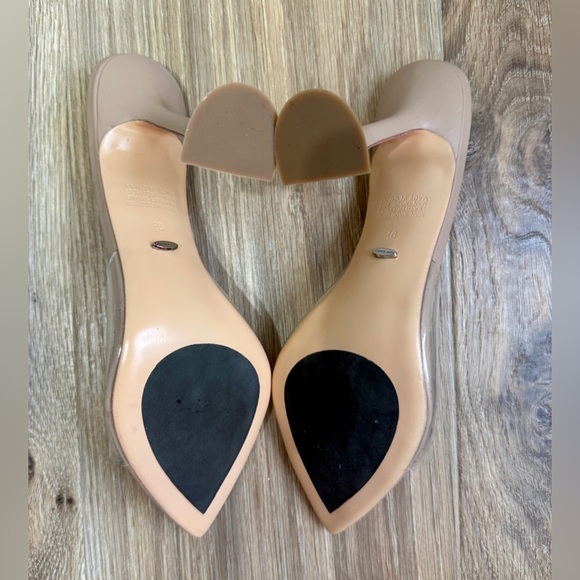 Tony Bianco Marcel Clear Vinylite Mule Heels Women’s 9.5 EUC Nude - Picture 9 of 10